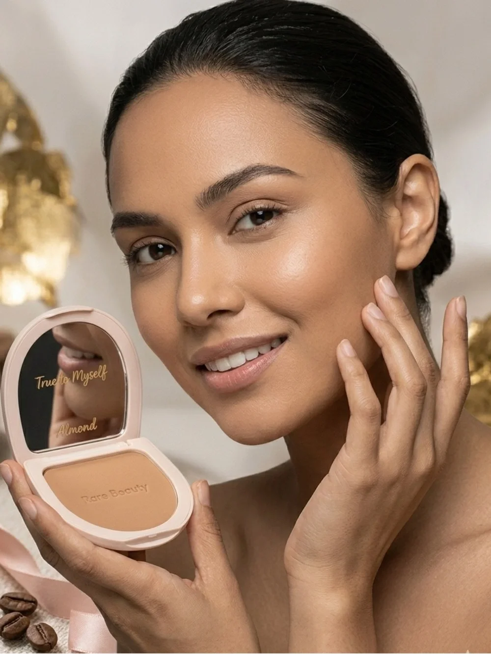 GET 2 Rare Beauty True to Myself Pressed Powder Almond 2 for the price of 1! NIB - Picture 4 of 6